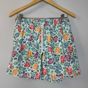 98 Coast Av Trunk Short Swimwear Skull Print Coastal Beach Vacation Men's XL
